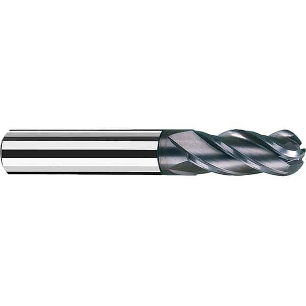 Fraisa - 0.0313" Diam, 1/4" LOC, 4 Flute Solid Carbide Ball End Mill - Makers Industrial Supply