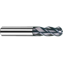 Fraisa - 0.0313" Diam, 1/4" LOC, 4 Flute Solid Carbide Ball End Mill - Makers Industrial Supply