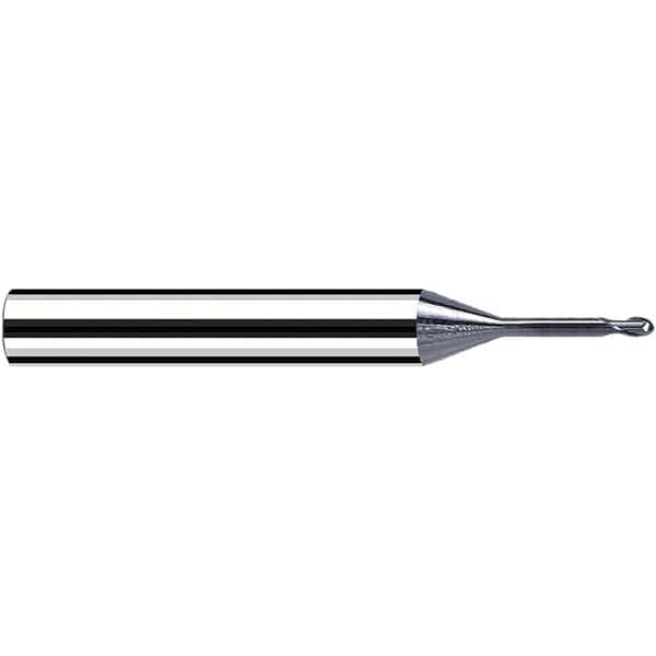 Fraisa - 0.8mm Diam, 0.8mm LOC, 2 Flute Solid Carbide Ball End Mill - Makers Industrial Supply