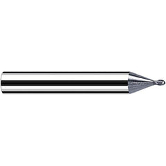 Fraisa - 1mm Diam, 1mm LOC, 2 Flute Solid Carbide Ball End Mill - Makers Industrial Supply