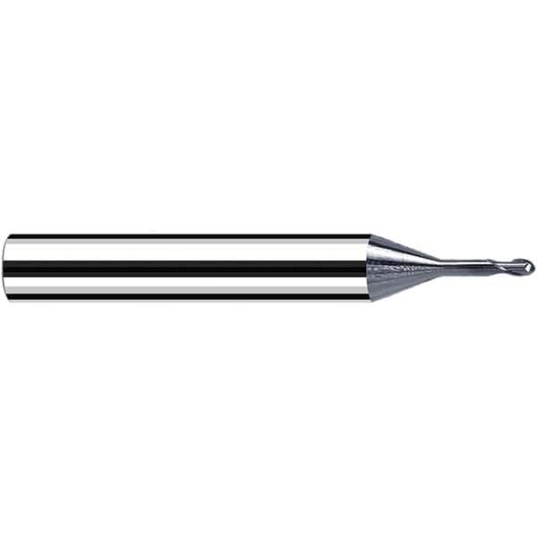 Fraisa - 2.3mm Diam, 2.3mm LOC, 2 Flute Solid Carbide Ball End Mill - Makers Industrial Supply