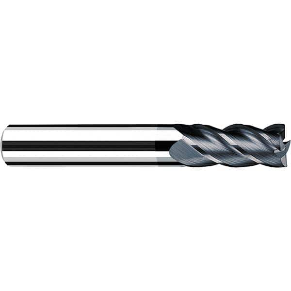 Square End Mill: 5/8'' Dia, 1-1/4'' LOC, 5/8'' Shank Dia, 3-1/2'' OAL, 4 Flutes, Solid Carbide Single End, Polychrom Finish, Spiral Flute, Variable Helix, Centercutting, RH Cut, RH Flute, Series Favora