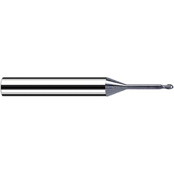 Fraisa - 0.2mm Diam, 0.2mm LOC, 2 Flute Solid Carbide Ball End Mill - Makers Industrial Supply