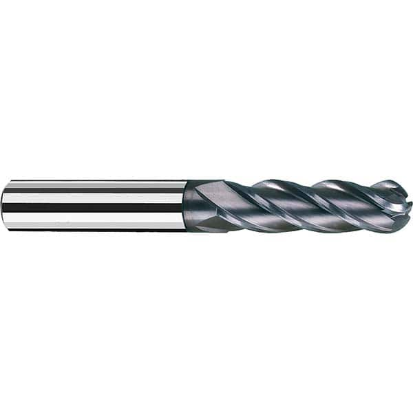 Fraisa - 3/8" Diam, 1-1/2" LOC, 4 Flute Solid Carbide Ball End Mill - Makers Industrial Supply