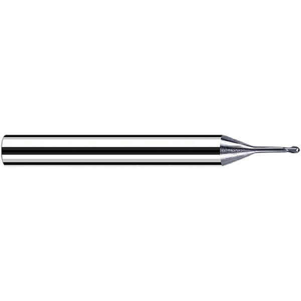 Fraisa - 0.5mm Diam, 0.4mm LOC, 2 Flute Solid Carbide Ball End Mill - Makers Industrial Supply