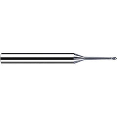 Fraisa - 0.8mm Diam, 0.65mm LOC, 2 Flute Solid Carbide Ball End Mill - Makers Industrial Supply