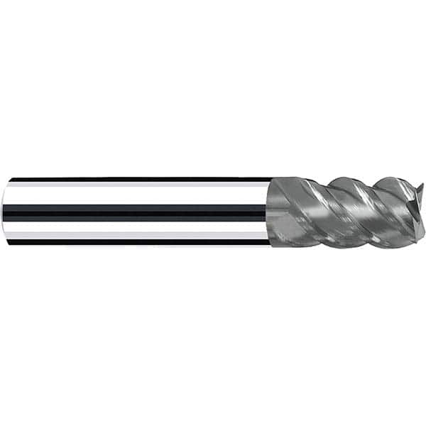 Square End Mill: 3/4'' Dia, 1'' LOC, 3/4'' Shank Dia, 3-1/2'' OAL, 4 Flutes, Solid Carbide Single End, Polychrom Finish, Spiral Flute, Variable Helix, Centercutting, RH Cut, RH Flute, Series Vario