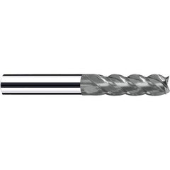 Square End Mill: 1'' Dia, 3'' LOC, 1'' Shank Dia, 6'' OAL, 4 Flutes, Solid Carbide Single End, Polychrom Finish, Spiral Flute, Variable Helix, Centercutting, RH Cut, RH Flute, Series Vario