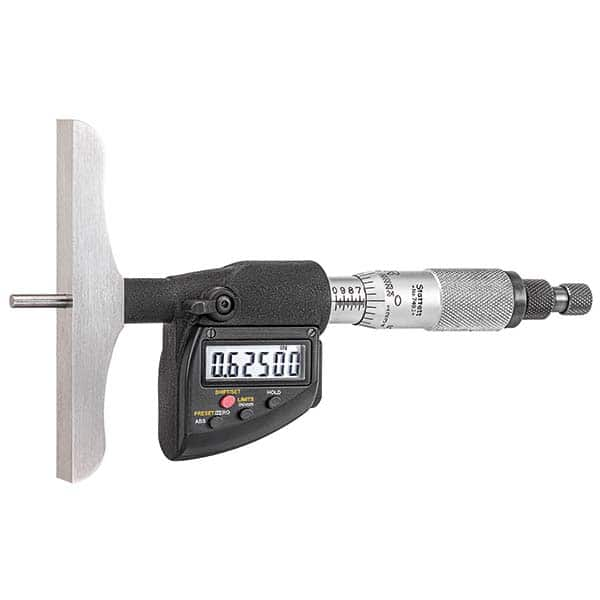 Starrett - Electronic Depth Micrometers Minimum Measurement (mm): 0.00 Minimum Measurement (Decimal Inch): 0.00 - Makers Industrial Supply