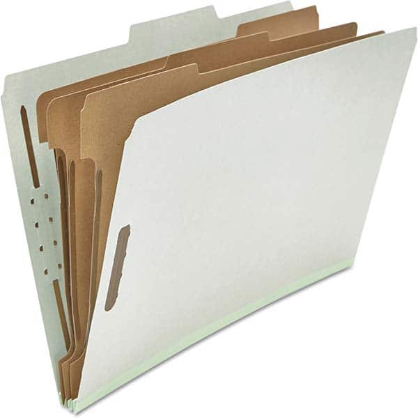 UNIVERSAL - File Folders, Expansion Folders & Hanging Files Folder/File Type: Classification Folders with Tob Tab Fastener Color: Gray - Makers Industrial Supply