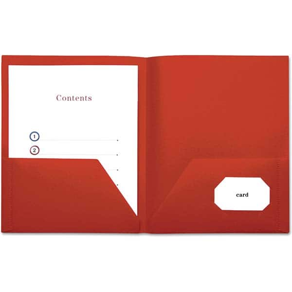 UNIVERSAL - File Folders, Expansion Folders & Hanging Files Folder/File Type: Pocket Folders Color: Red - Makers Industrial Supply