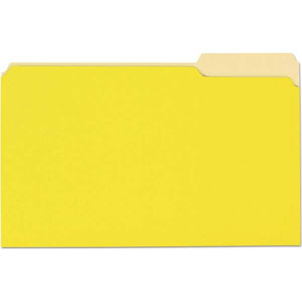 UNIVERSAL - File Folders, Expansion Folders & Hanging Files Folder/File Type: File Folders with Top Tab Color: Light Yellow - Makers Industrial Supply