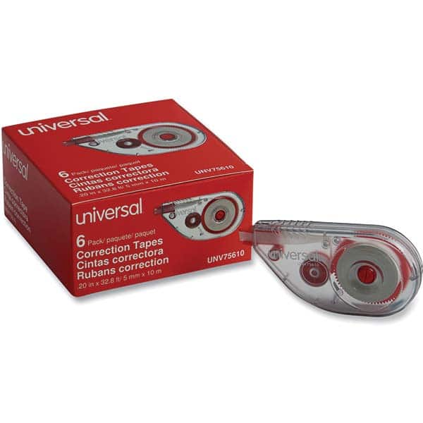 UNIVERSAL - Correction Fluid & Tape Type: Correction Tape Non-Refillable Tape Size: 1/5 x 393" - Makers Industrial Supply