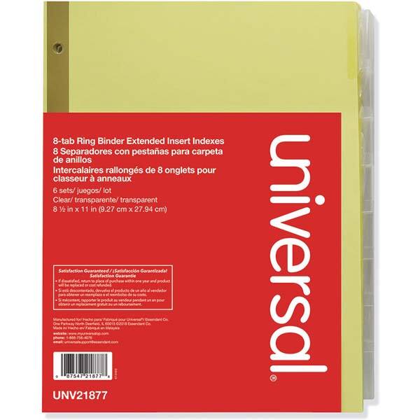 UNIVERSAL - Tabs, Indexes & Dividers Indexes & Divider Type: Customizable Size: 8-1/2 x 11 - Makers Industrial Supply