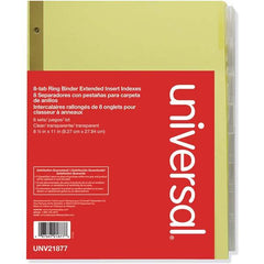 UNIVERSAL - Tabs, Indexes & Dividers Indexes & Divider Type: Customizable Size: 8-1/2 x 11 - Makers Industrial Supply