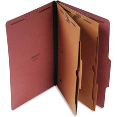 UNIVERSAL - File Folders, Expansion Folders & Hanging Files Folder/File Type: Classification Folders with Tob Tab Fastener Color: Red - Makers Industrial Supply