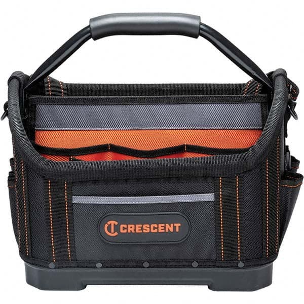 Crescent - 25 Pocket, Polyester, Black/Orange Open Top Tool Bag - Makers Industrial Supply