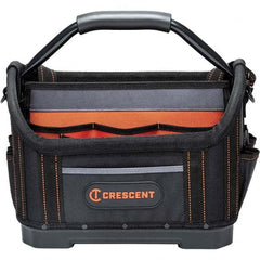 Crescent - 25 Pocket, Polyester, Black/Orange Open Top Tool Bag - Makers Industrial Supply