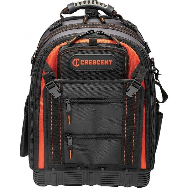 Crescent - 38 Pocket, Polyester, Black/Orange Backpack Tool Bag - Makers Industrial Supply