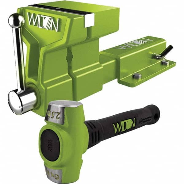 Wilton - 5" Jaw Width x 6" Jaw Opening, 4-1/2" Throat Depth, Bench & Pipe Combination Vise - Makers Industrial Supply