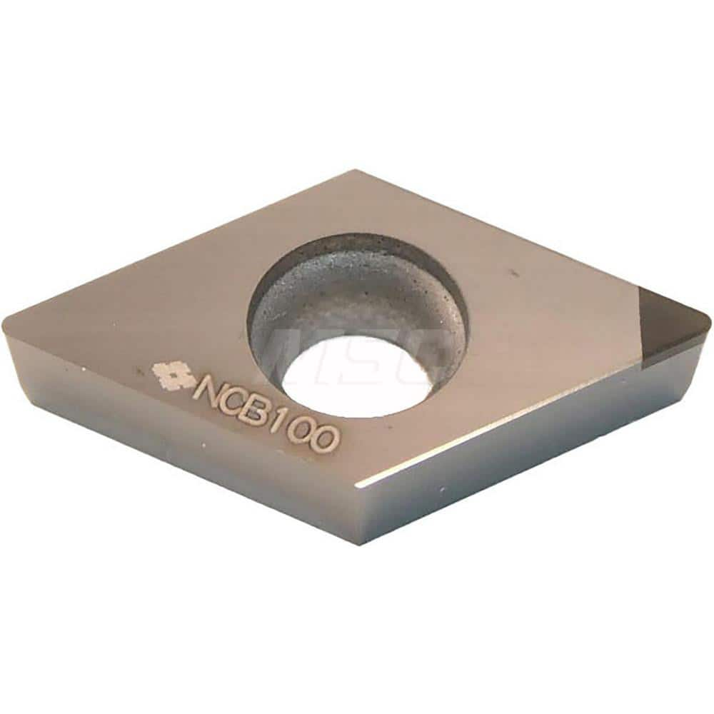 Turning Insert:  NUDCGA32.52 NCB100,  Cubic Boron Nitride Uncoated Finish,  Neutral,  0.0827″ Long,  0.0315″ Corner Radius,  55.0 &deg N/A Diamond,  Series  NCB100