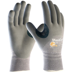 19-D475/XS Cut Resistant Glove - MaxiCut Gray Dyneema/Eng Yrn Shell - Gray 3/4 Nitrile MicroFoam Grip - A4 - Exact Industrial Supply