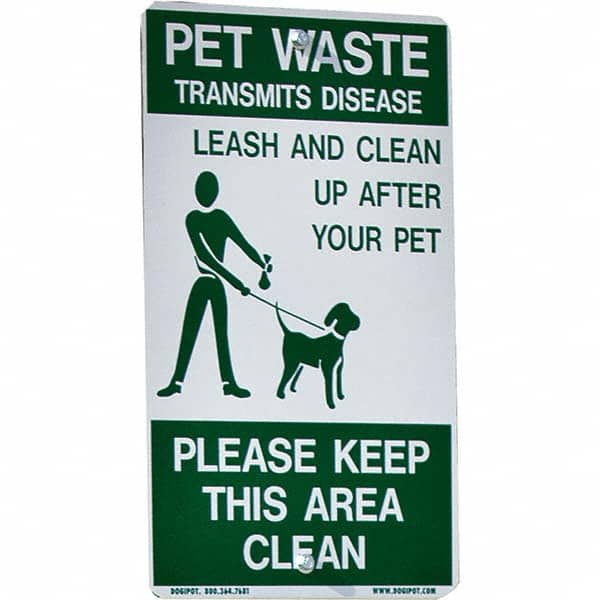 DOGIPOT - Pet Waste Station Accessories Type: Reflective Pet Sign Material: Aluminum - Makers Industrial Supply