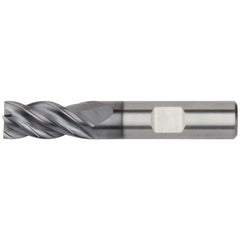 Corner Radius End Mill: 1″ Dia, 2-1/4″ LOC, 0.12″ Radius, 4 Flutes, Solid Carbide 5″ OAL, 1″ Shank Dia, 36 ° Helix, AlTiN Coated, Corner Radius End, Centercutting, Series H1TE