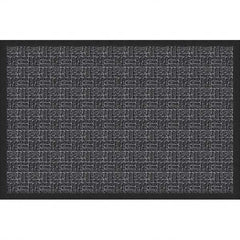 Entrance Mat: 3' Long, 2' Wide, Olefin Surface Indoor & Outdoor, Medium-Duty Traffic, Rubber Base, Charcoal