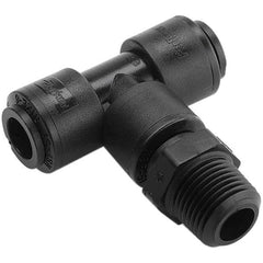 Parker - Plastic Push-To-Connect Tube Fittings Type: Male Swivel Branch Tee Tube Outside Diameter (Inch): 1/4 - Makers Industrial Supply