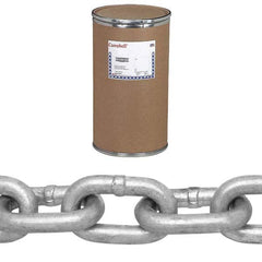 Campbell - Welded Chain; Trade Size: 3/8 ; Load Capacity (Lb.): 3700.000 ; Finish/Coating: Galvanized ; Type: Welded ; Length (Feet): 400 ; Chain Diameter (Decimal Inch): 0.4100 - Exact Industrial Supply