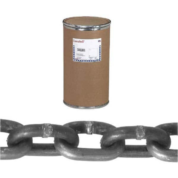 Campbell - Welded Chain; Chain Grade: 30 ; Trade Size: 3/16 ; Load Capacity (Lb.): 800.000 ; Finish/Coating: Self-Colored ; Type: Welded ; Length (Feet): 500 - Exact Industrial Supply