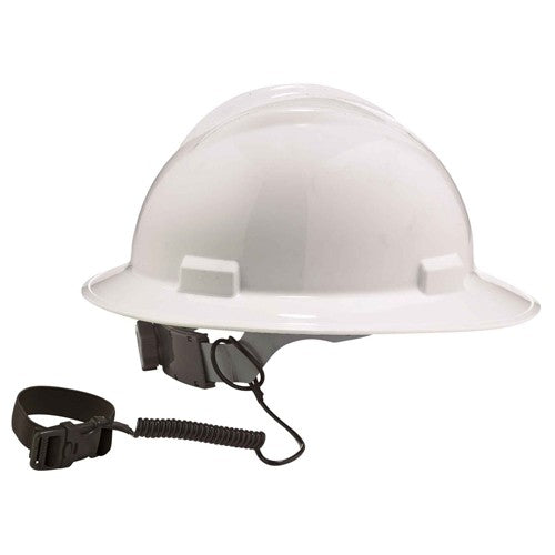 3157 Black Coil Hard Hat Lanyard W/Buckle - Makers Industrial Supply