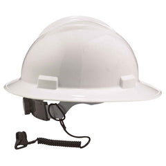 3158 Black Coil Hard Hat Lanyard With Clamp - Makers Industrial Supply