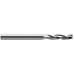 Square End Mill: 1/2'' Dia, 3/4'' LOC, 1/2'' Shank Dia, 4'' OAL, 3 Flutes, Solid Carbide Single End, Uncoated, Upcut Flute, 22 ° Helix, Centercutting, RH Cut, RH Flute