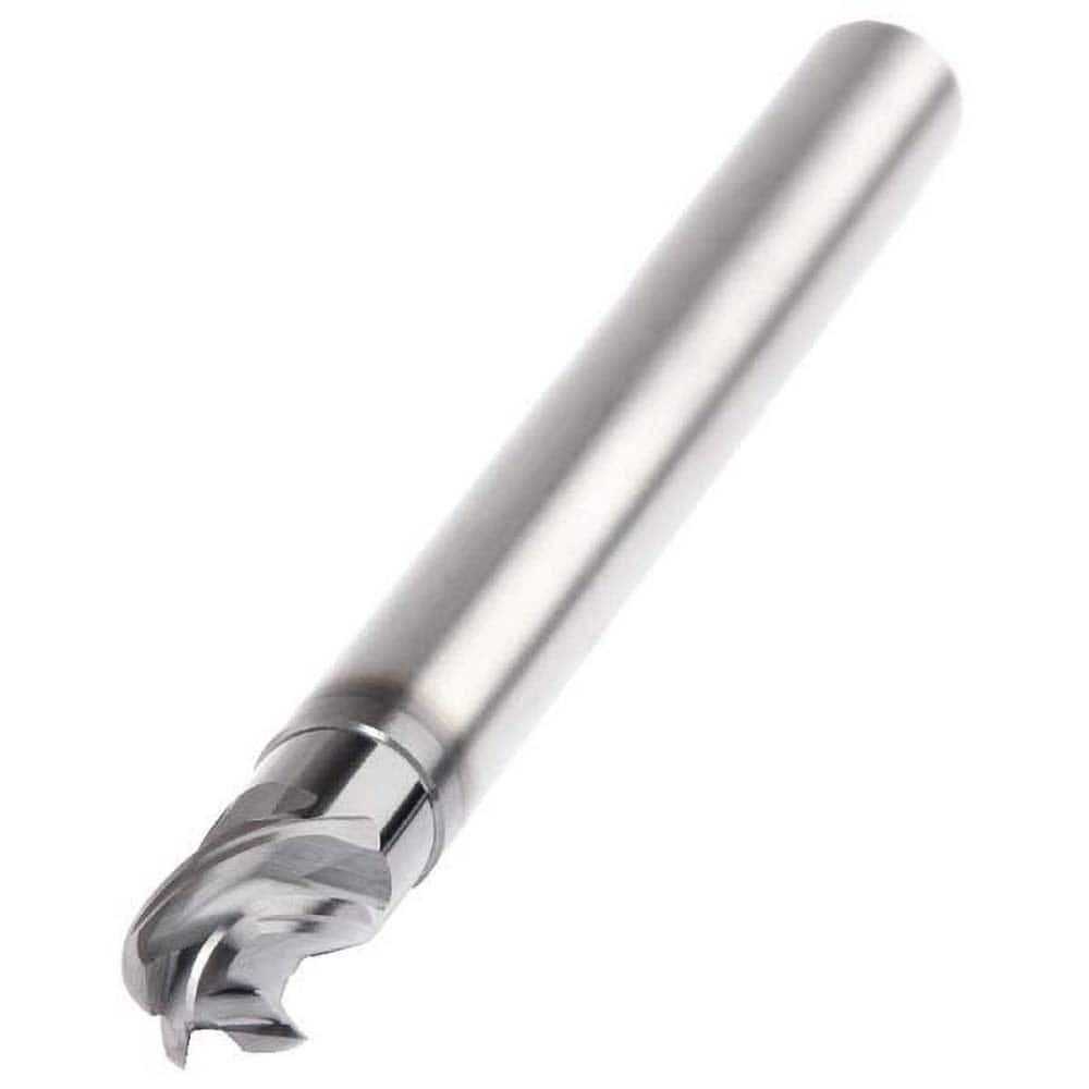 Ball End Mill: 0.315″ Dia, 4 Flute, Solid Carbide 100 mm OAL, 8 mm Shank Dia, AlTiN Coated, Single End, Series HARVI