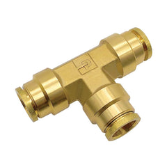 Parker - Metal Push-To-Connect Tube Fittings; Type: Union Tee ; Tube Outside Diameter (Inch): 3/8 ; Maximum Working Pressure: 250.000 ; Connection Style: Tube to Tube ; Connection Type: Tube to Tube ; Material: Brass - Exact Industrial Supply