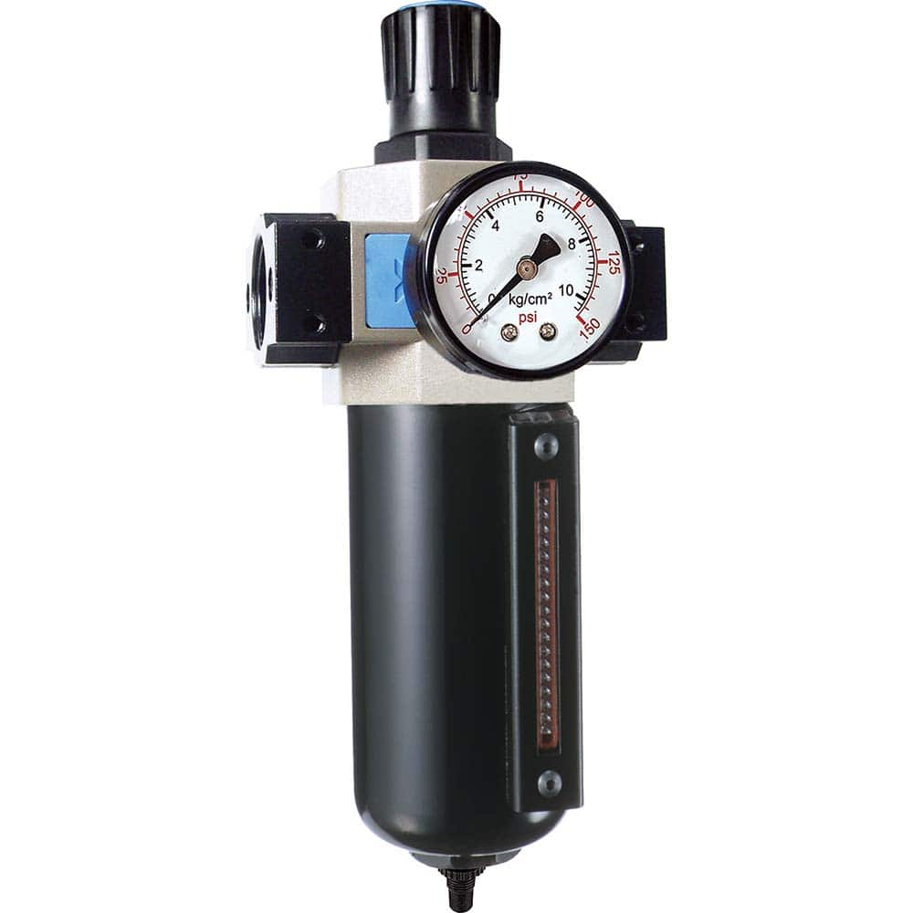 FRL Combination Unit: 3/4 NPT, Heavy-Duty with Pressure Gauge 280.37 SCFM, 215 Max psi, Aluminum Bowl, Automatic Drain