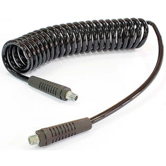 Coiled & Self Storing Hose: 1/4″ ID, 15' Long, MNPT 120 Max psi, Black