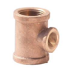 Merit Brass - Brass & Chrome Pipe Fittings Type: Reducing Tee Fitting Size: 1-1/4 x 1-1/4 x 1/2 - Makers Industrial Supply