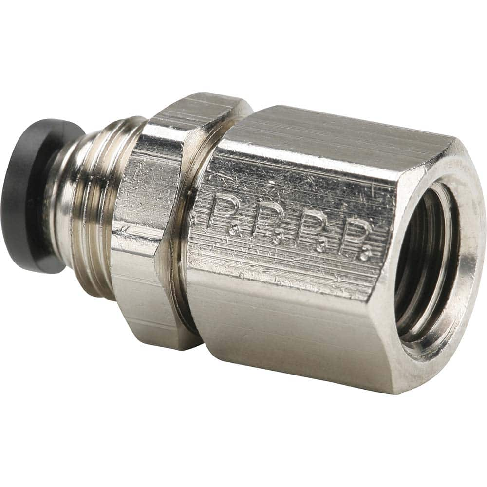 Parker - Metal Push-To-Connect Tube Fittings Type: Female Bulkhead Tube Outside Diameter (Inch): 1/4 - Makers Industrial Supply