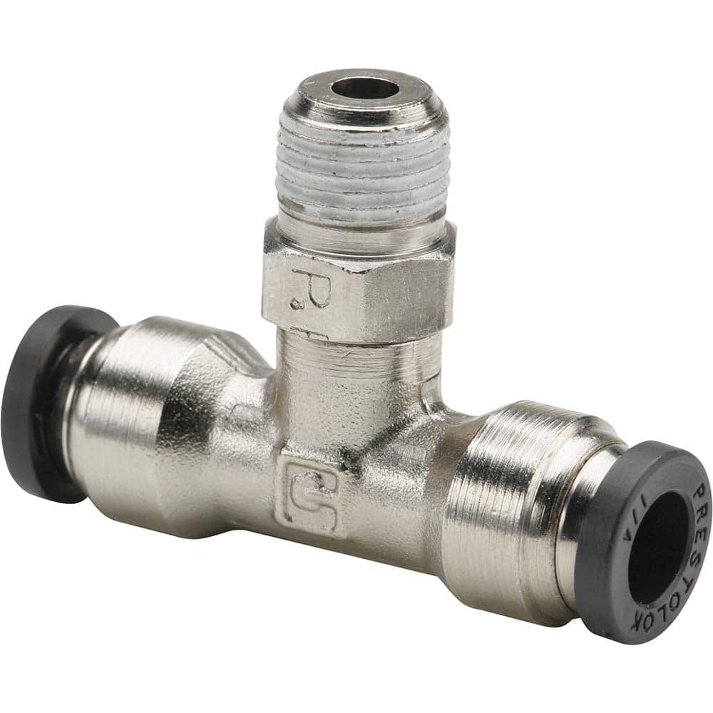 Parker - Metal Push-To-Connect Tube Fittings Type: Male Swivel Branch Tee Tube Outside Diameter (Inch): 1/2 - Makers Industrial Supply