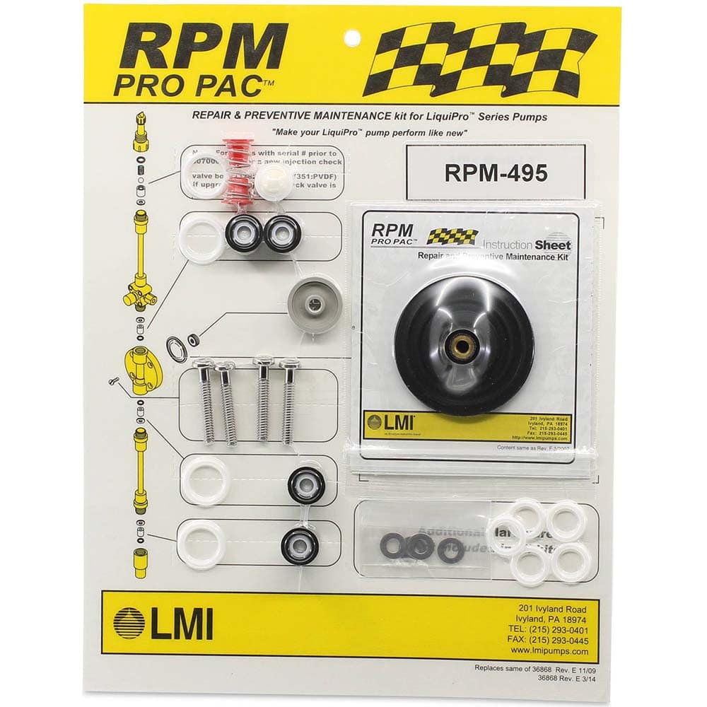 LMI - Metering Pump Accessories Type: Liquid End Preventative Maintenance Kit For Use With: LMI LIQUIPRO Liquid Ends: D465xx - Makers Industrial Supply