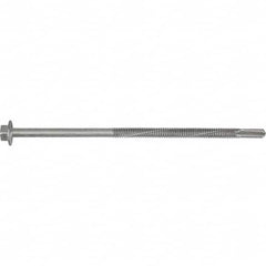 1/4, Hex Washer Head, Hex Drive, 3″ Length Under Head, #5 Point, Self Drilling Screw Carbon Steel, Silver StalGard Finish