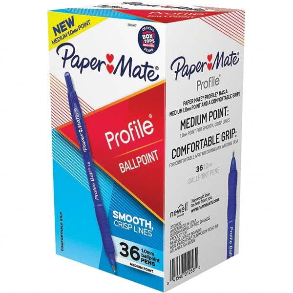 Paper Mate - Pens & Pencils Type: Retractable Ball Point Pen Color: Blue - Makers Industrial Supply