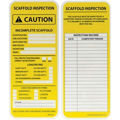 NMC - Safety & Facility Tags Message Type: Accident Prevention Tag Header: SCAFFOLD INSPECTION - Makers Industrial Supply