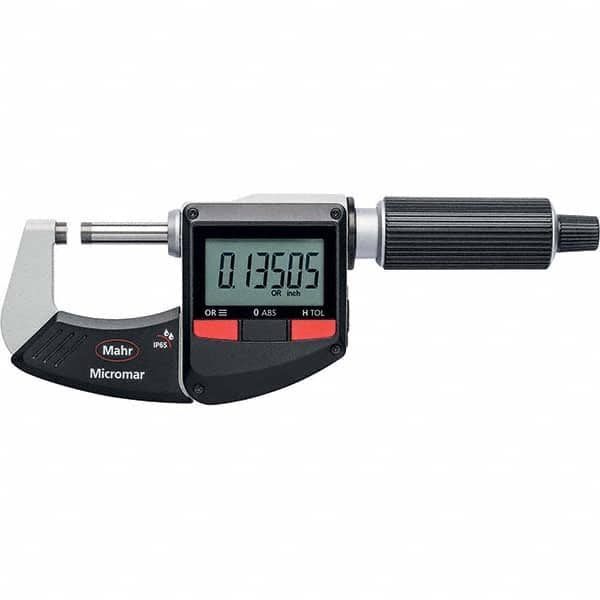 Mahr - Electronic Outside Micrometers Type: Standard Minimum Measurement (Decimal Inch): 4.0000 - Makers Industrial Supply