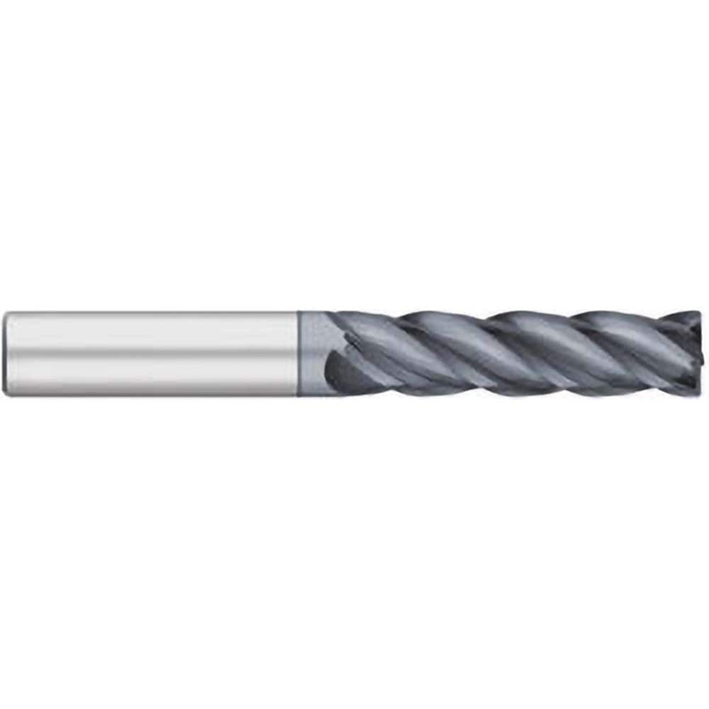 Corner Radius End Mill: 1″ Dia, 2-1/4″ LOC, 0.06″ Radius, 4 Flutes, Solid Carbide 5″ OAL, 1″ Shank Dia, 38 ° Helix, AlCromax Coated, Corner Radius End, Centercutting