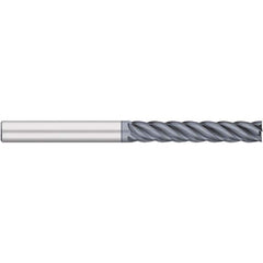 Square End Mill: 1/2'' Dia, 3'' LOC, 1/2'' Shank Dia, 6'' OAL, 5 Flutes, Solid Carbide Single End, AlCrO-MAX Finish, Upcut Flute, 38 ° Helix, Centercutting, RH Cut, RH Flute