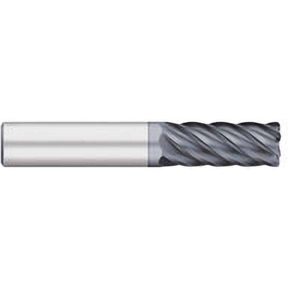 Corner Radius End Mill: 1″ Dia, 2″ LOC, 0.06″ Radius, 6 Flutes, Solid Carbide 4″ OAL, 1″ Shank Dia, 38 ° Helix, AlCromax Coated, Corner Radius End, Centercutting